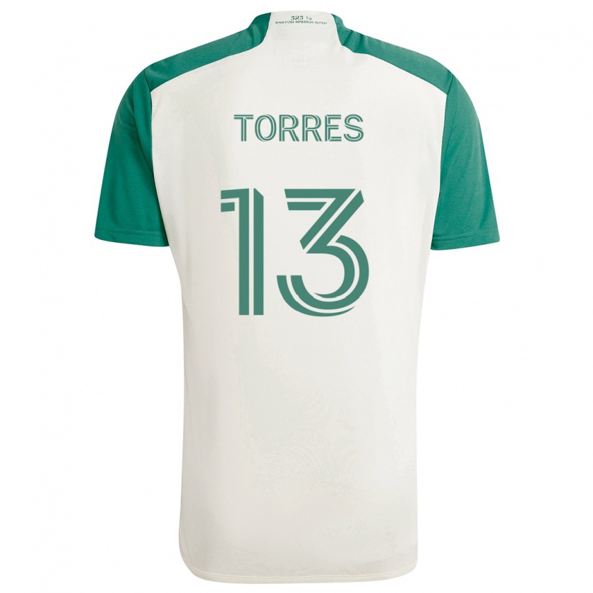 Kandiny Kinder Leo Torres #13 Braune Farben Grün Auswärtstrikot Trikot 2024/25 T-Shirt