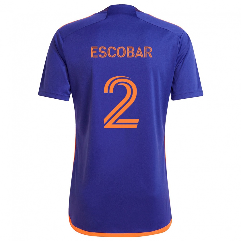 Kandiny Kinder Franco Escobar #2 Lila Orange Auswärtstrikot Trikot 2024/25 T-Shirt