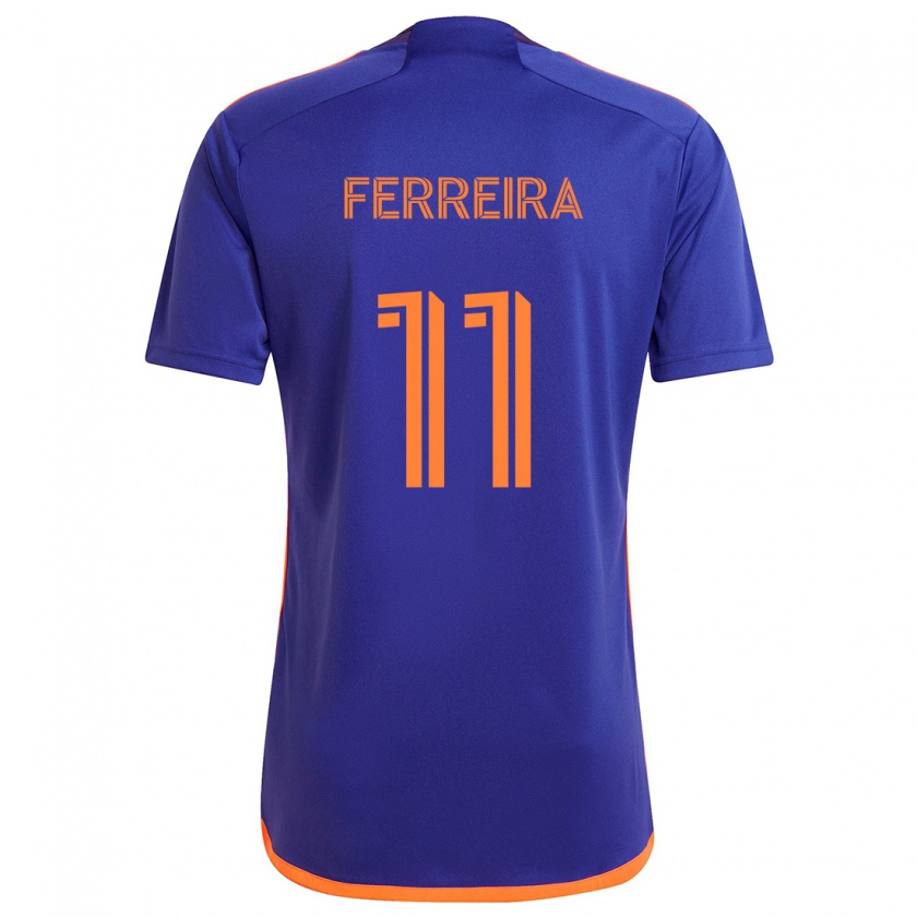 Kandiny Kinder Sebastián Ferreira #11 Lila Orange Auswärtstrikot Trikot 2024/25 T-Shirt