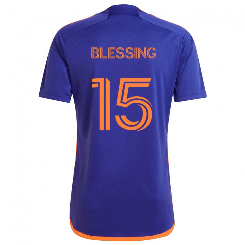 Kandiny Kinder Latif Blessing #15 Lila Orange Auswärtstrikot Trikot 2024/25 T-Shirt