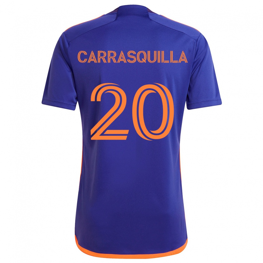 Kandiny Kinder Adalberto Carrasquilla #20 Lila Orange Auswärtstrikot Trikot 2024/25 T-Shirt