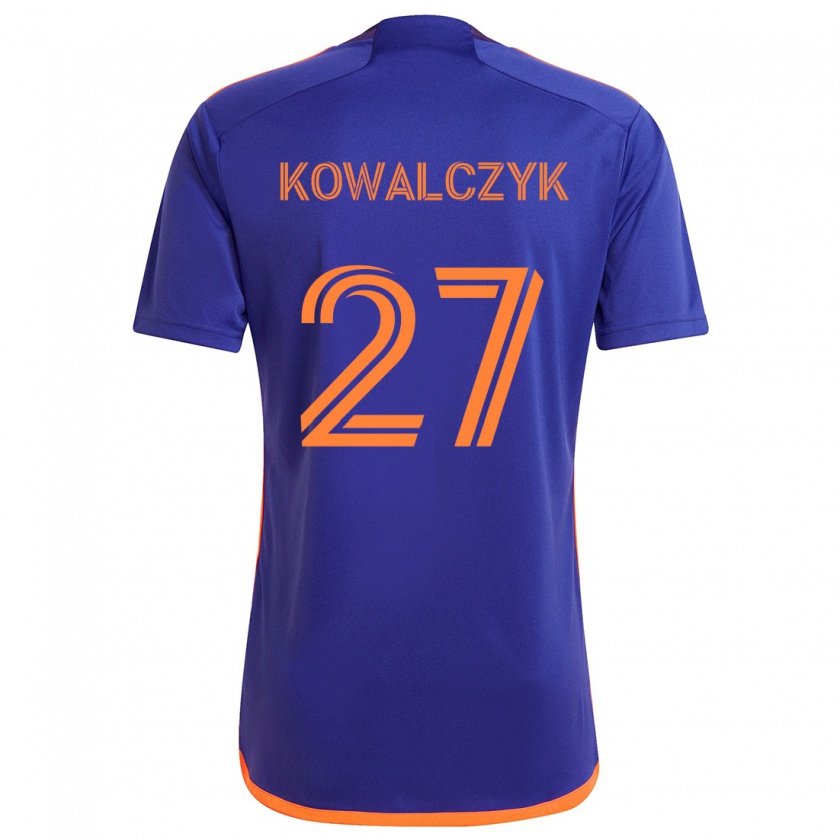 Kandiny Kinder Sebastian Kowalczyk #27 Lila Orange Auswärtstrikot Trikot 2024/25 T-Shirt