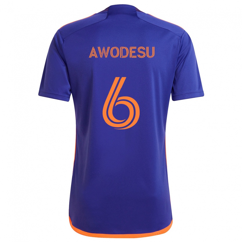 Kandiny Kinder Femi Awodesu #6 Lila Orange Auswärtstrikot Trikot 2024/25 T-Shirt