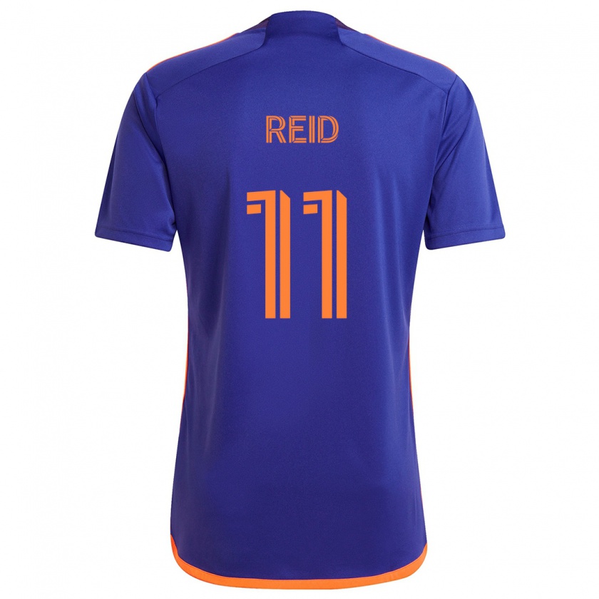 Kandiny Kinder Isaiah Reid #11 Lila Orange Auswärtstrikot Trikot 2024/25 T-Shirt