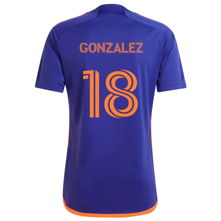 Kandiny Kinder Diego Gonzalez #18 Lila Orange Auswärtstrikot Trikot 2024/25 T-Shirt