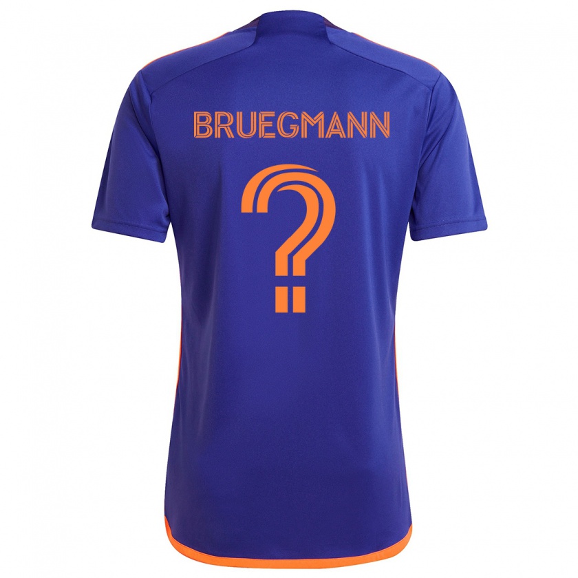 Kandiny Kinder Lukas Bruegmann #0 Lila Orange Auswärtstrikot Trikot 2024/25 T-Shirt