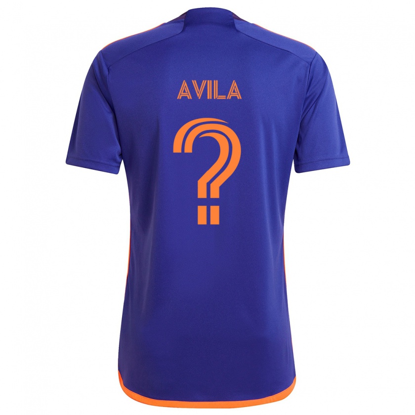 Kandiny Kinder Beto Avila #0 Lila Orange Auswärtstrikot Trikot 2024/25 T-Shirt