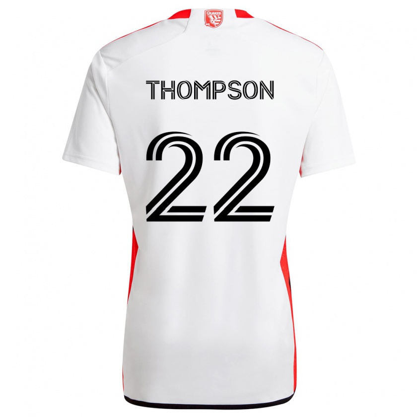 Kandiny Kinder Tommy Thompson #22 Weiß Rot Auswärtstrikot Trikot 2024/25 T-Shirt