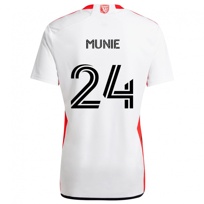 Kandiny Kinder Daniel Munie #24 Weiß Rot Auswärtstrikot Trikot 2024/25 T-Shirt