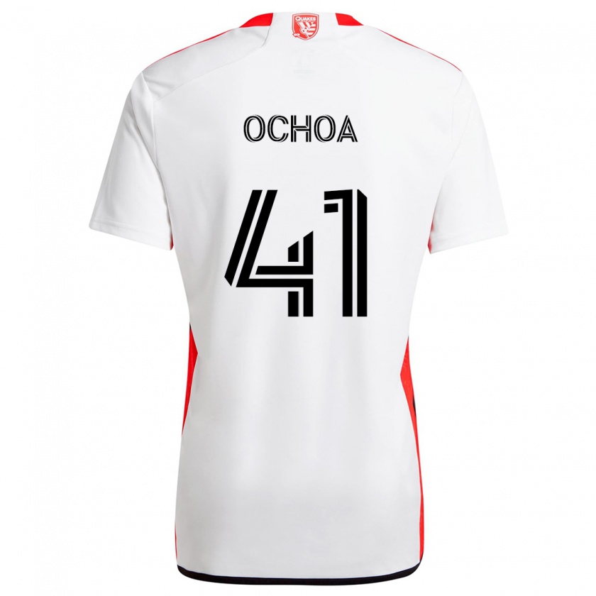 Kandiny Kinder Emmanuel Ochoa #41 Weiß Rot Auswärtstrikot Trikot 2024/25 T-Shirt