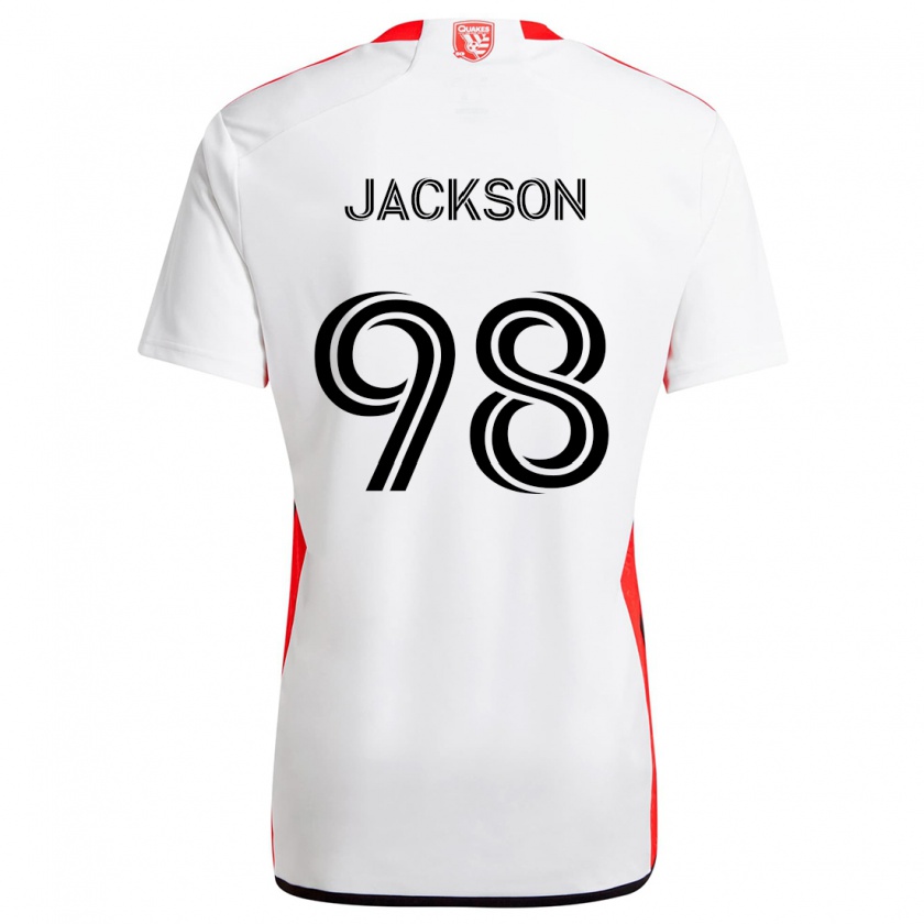 Kandiny Kinder Jacob Jackson #98 Weiß Rot Auswärtstrikot Trikot 2024/25 T-Shirt