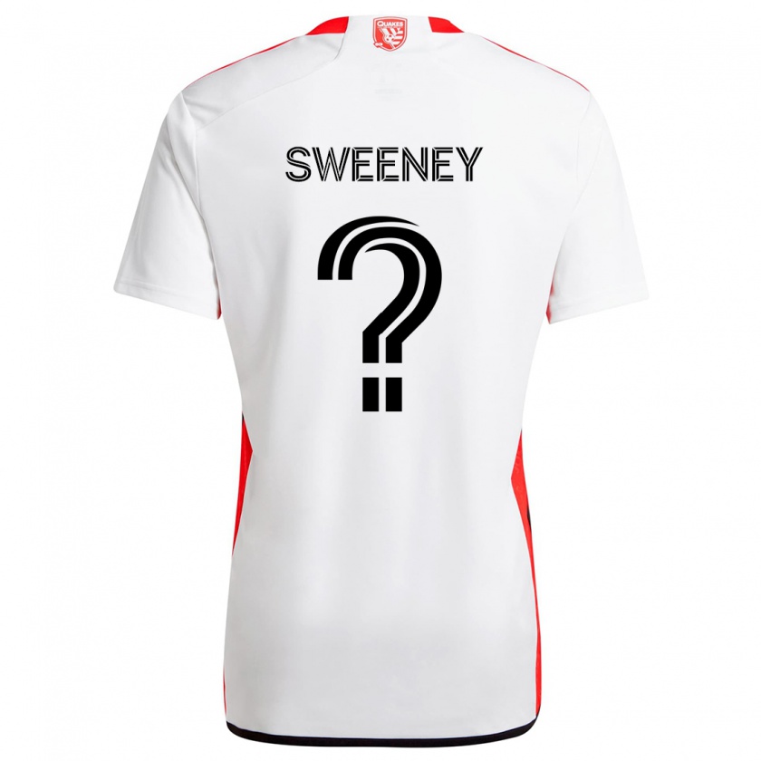 Kandiny Kinder D Sweeney #0 Weiß Rot Auswärtstrikot Trikot 2024/25 T-Shirt