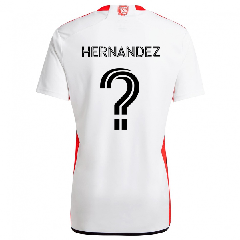 Kandiny Kinder Oliver Hernandez #0 Weiß Rot Auswärtstrikot Trikot 2024/25 T-Shirt