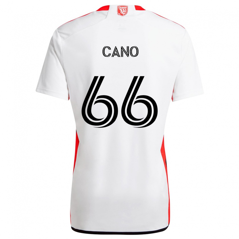 Kandiny Kinder Alejandro Cano #66 Weiß Rot Auswärtstrikot Trikot 2024/25 T-Shirt