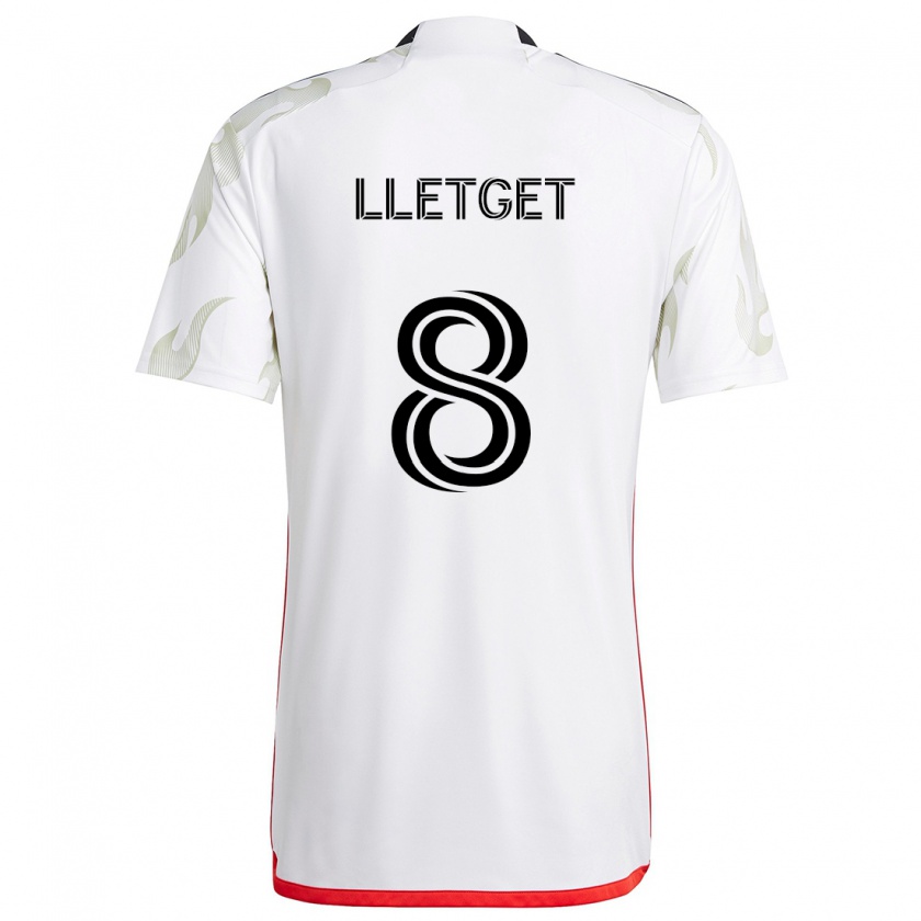 Kandiny Kinder Sebastian Lletget #8 Weiß Rot Schwarz Auswärtstrikot Trikot 2024/25 T-Shirt