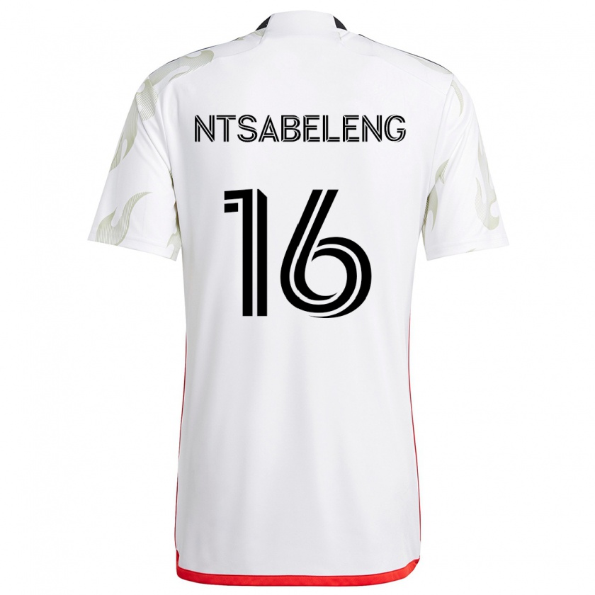 Kandiny Kinder Tsiki Ntsabeleng #16 Weiß Rot Schwarz Auswärtstrikot Trikot 2024/25 T-Shirt