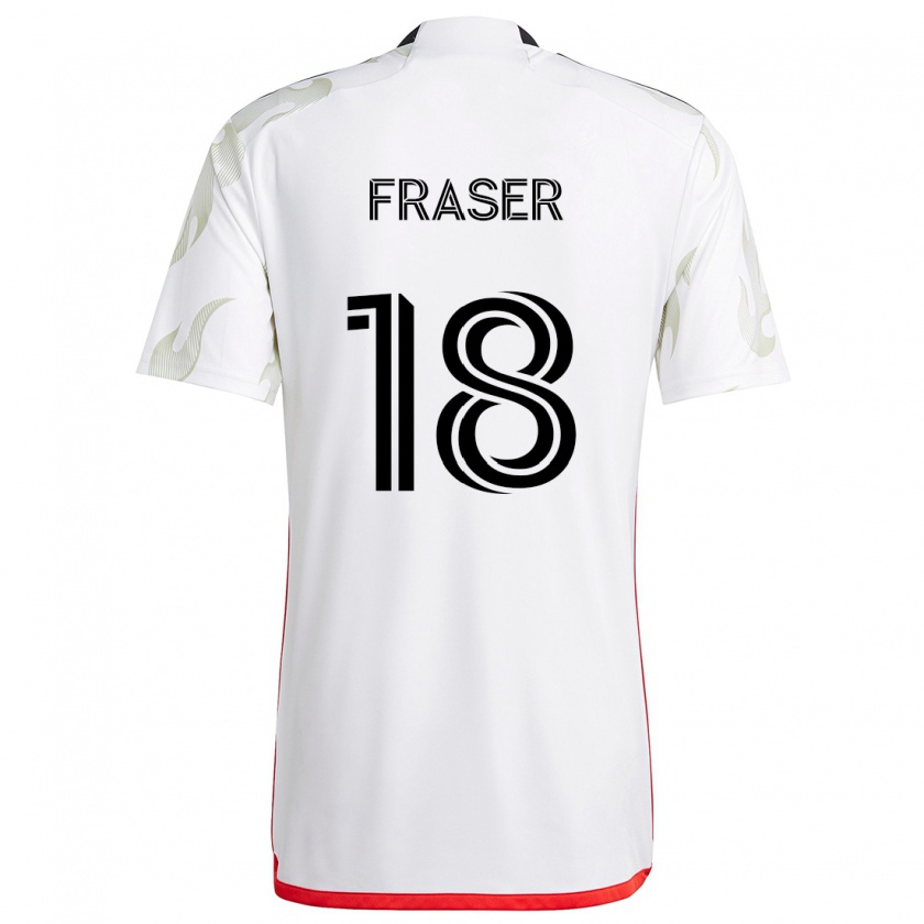 Kandiny Kinder Liam Fraser #18 Weiß Rot Schwarz Auswärtstrikot Trikot 2024/25 T-Shirt