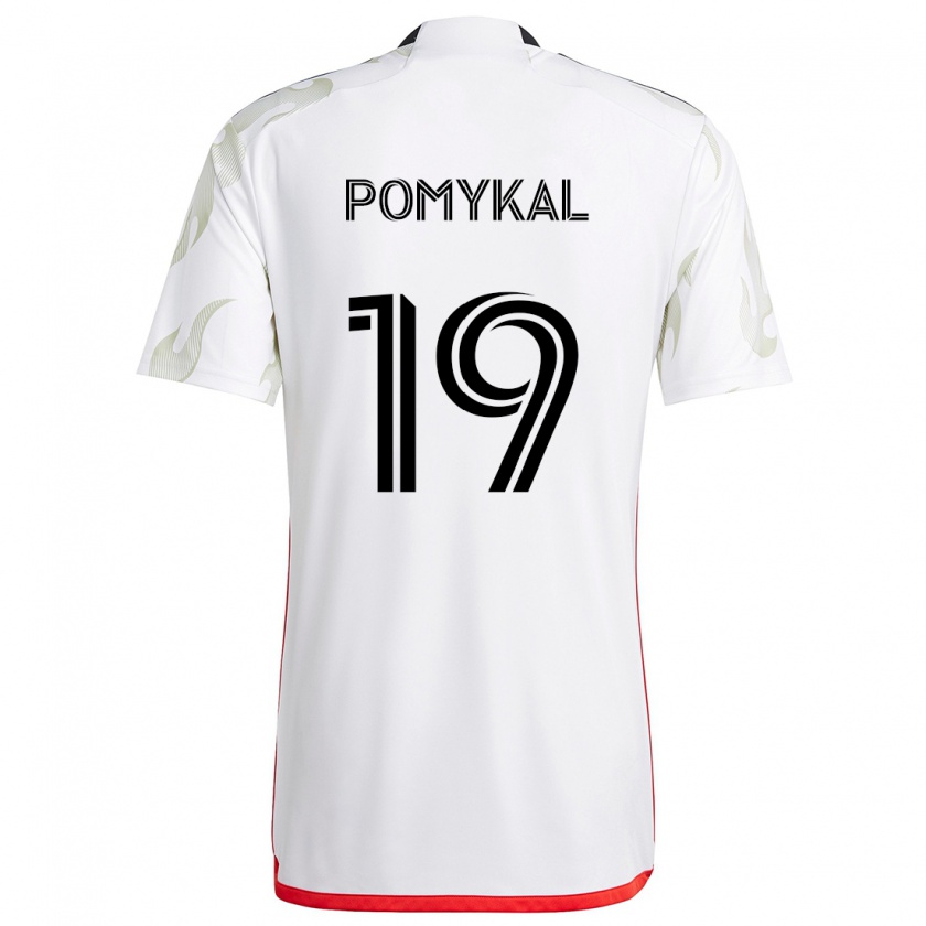 Kandiny Kinder Paxton Pomykal #19 Weiß Rot Schwarz Auswärtstrikot Trikot 2024/25 T-Shirt