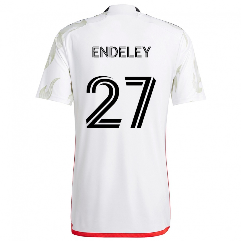 Kandiny Kinder Herbert Endeley #27 Weiß Rot Schwarz Auswärtstrikot Trikot 2024/25 T-Shirt