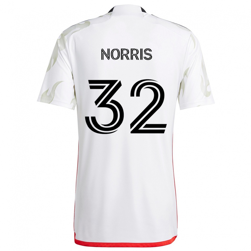 Kandiny Kinder Nolan Norris #32 Weiß Rot Schwarz Auswärtstrikot Trikot 2024/25 T-Shirt