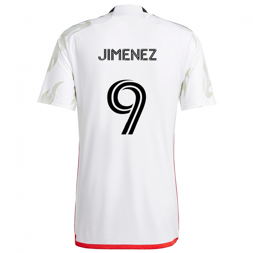 Kandiny Kinder Jesús Jiménez #9 Weiß Rot Schwarz Auswärtstrikot Trikot 2024/25 T-Shirt