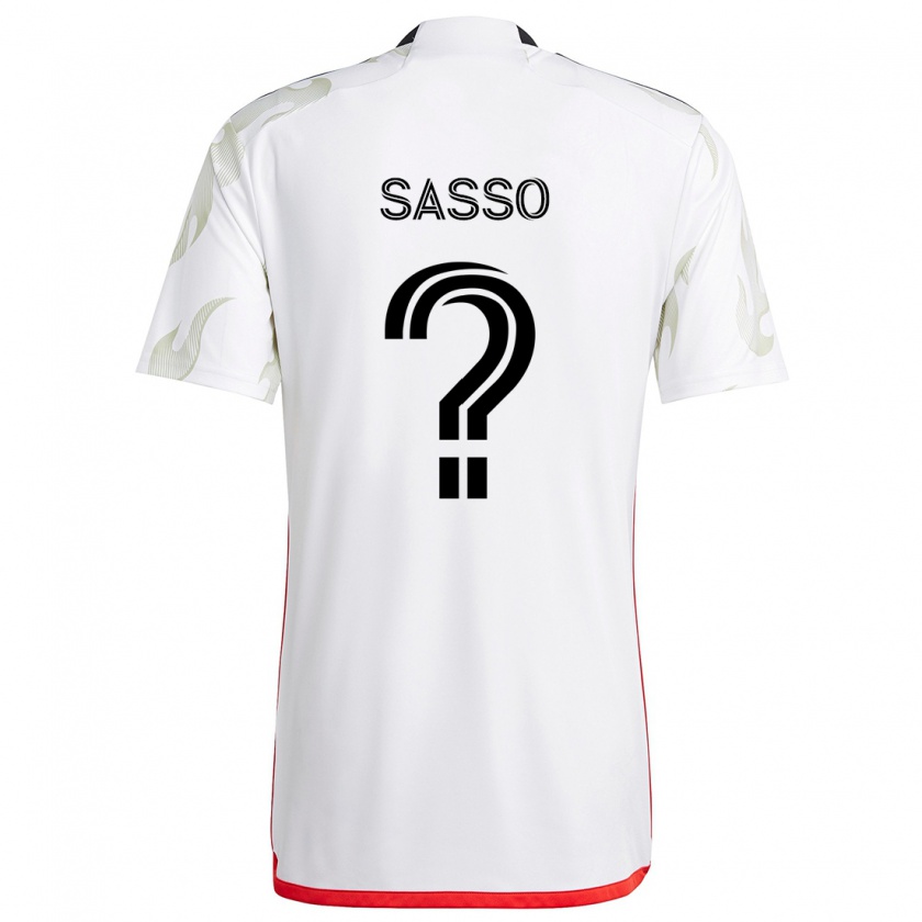 Kandiny Kinder Gino Sasso #0 Weiß Rot Schwarz Auswärtstrikot Trikot 2024/25 T-Shirt