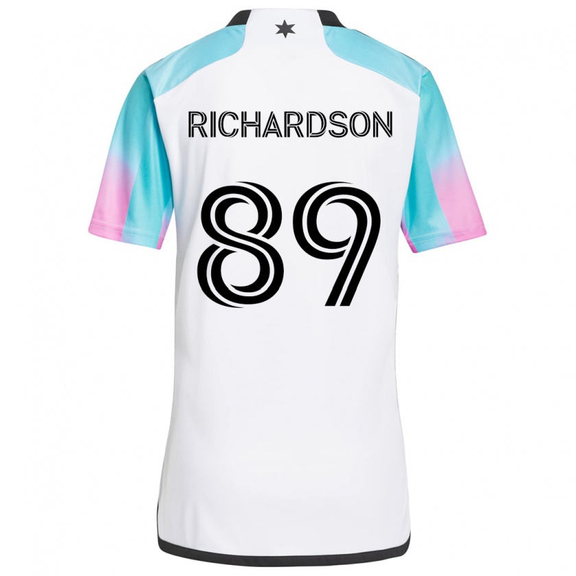 Kandiny Kinder Nick Richardson #89 Weiß Blau Schwarz Auswärtstrikot Trikot 2024/25 T-Shirt