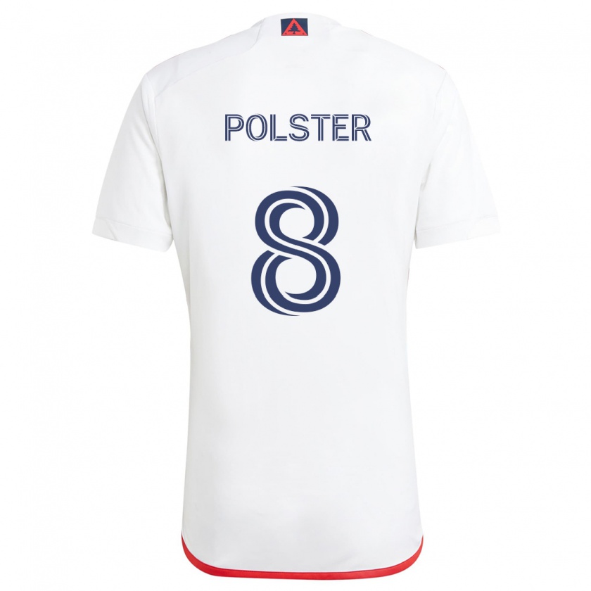 Kandiny Kinder Matt Polster #8 Weiß Rot Auswärtstrikot Trikot 2024/25 T-Shirt