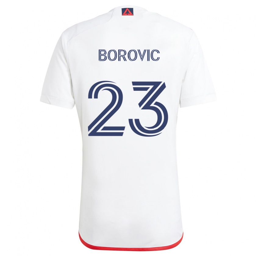 Kandiny Kinder Luka Borovic #23 Weiß Rot Auswärtstrikot Trikot 2024/25 T-Shirt