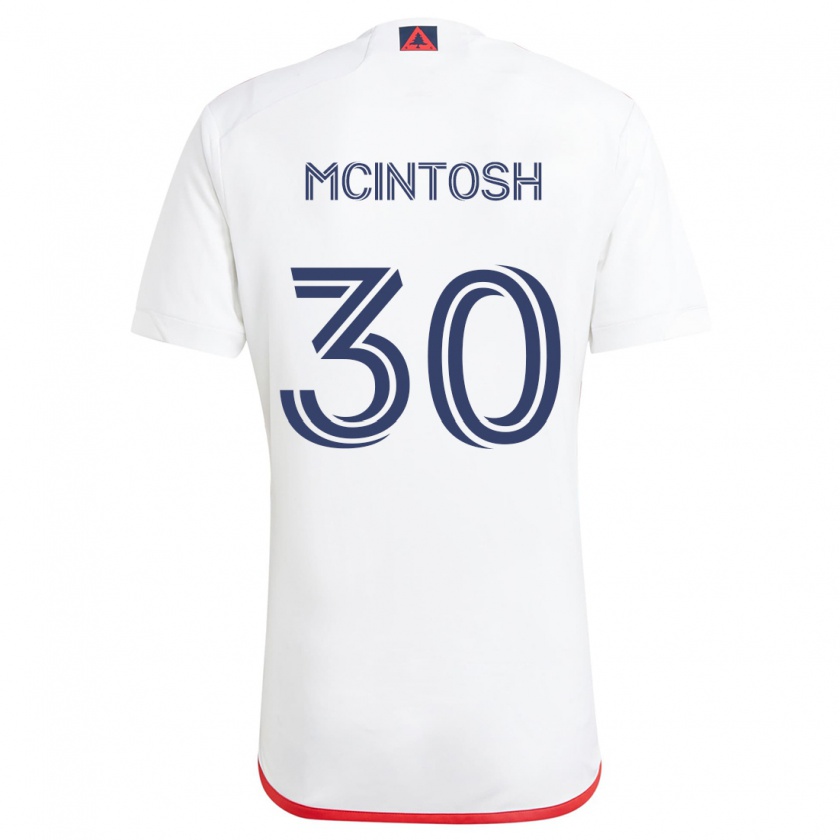 Kandiny Kinder Damario Mcintosh #30 Weiß Rot Auswärtstrikot Trikot 2024/25 T-Shirt