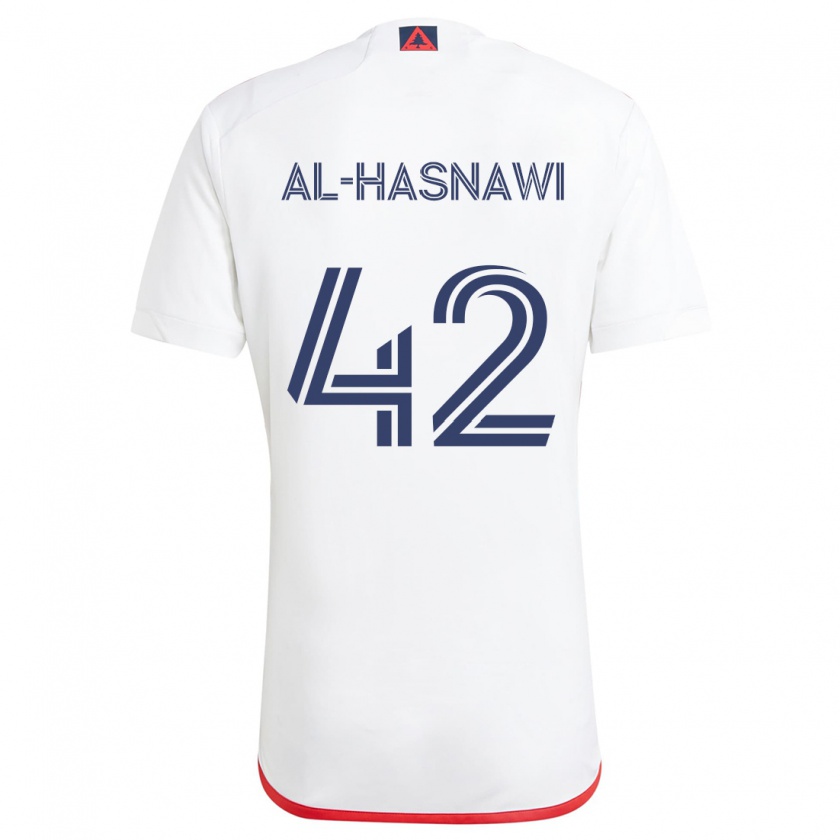 Kandiny Kinder Moshtaba Al-Hasnawi #42 Weiß Rot Auswärtstrikot Trikot 2024/25 T-Shirt