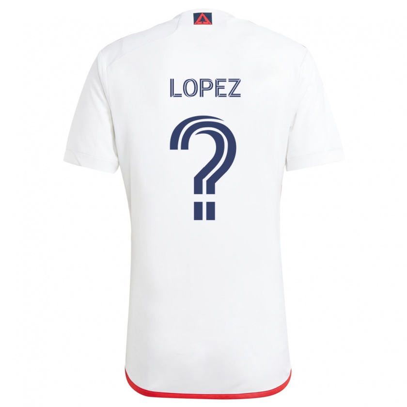 Kandiny Kinder Darwin Lopez #0 Weiß Rot Auswärtstrikot Trikot 2024/25 T-Shirt