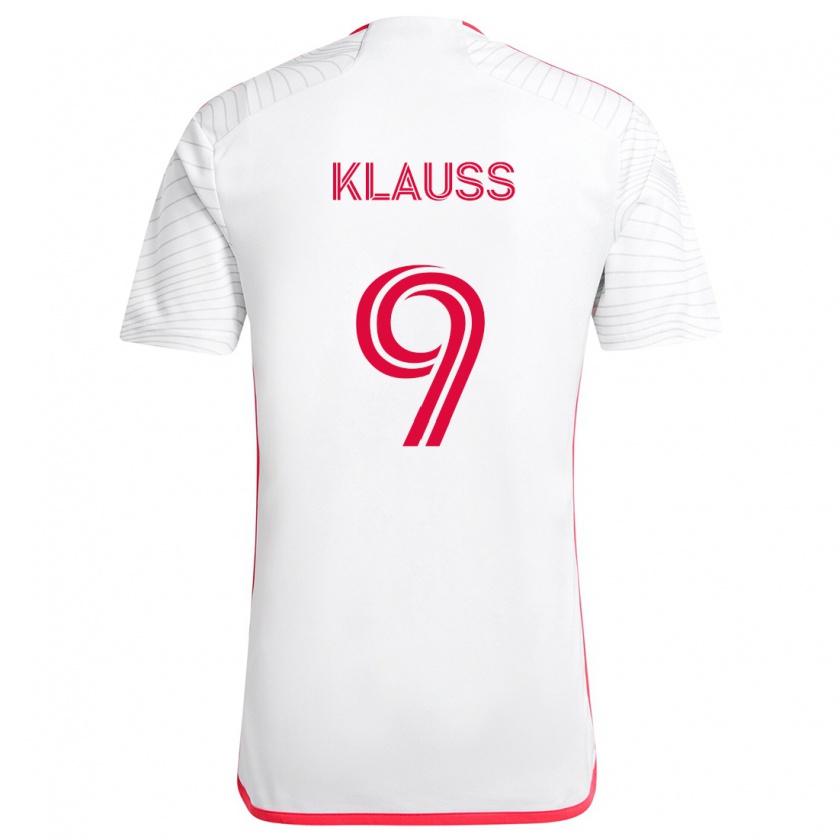 Kandiny Kinder João Klauss #9 Weiß Rot Auswärtstrikot Trikot 2024/25 T-Shirt