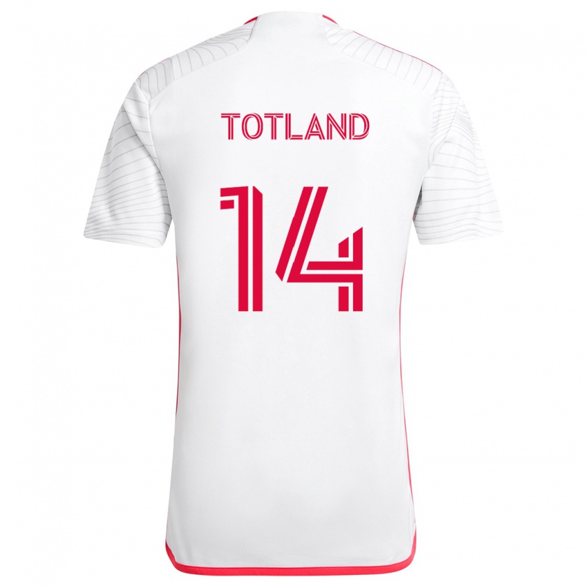 Kandiny Kinder Tomas Totland #14 Weiß Rot Auswärtstrikot Trikot 2024/25 T-Shirt