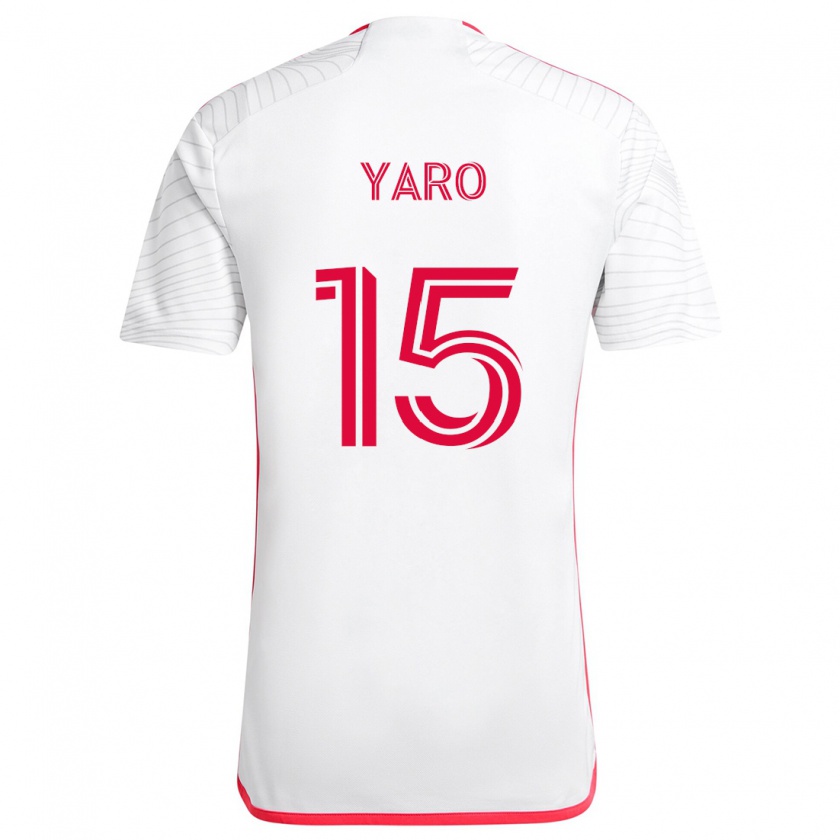 Kandiny Kinder Joshua Yaro #15 Weiß Rot Auswärtstrikot Trikot 2024/25 T-Shirt