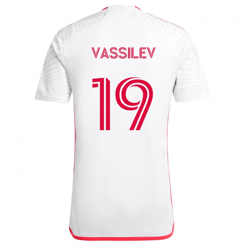 Kandiny Kinder Indiana Vassilev #19 Weiß Rot Auswärtstrikot Trikot 2024/25 T-Shirt