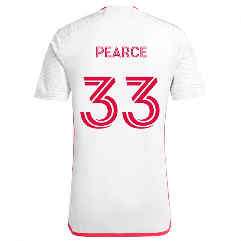 Kandiny Kinder Tyson Pearce #33 Weiß Rot Auswärtstrikot Trikot 2024/25 T-Shirt