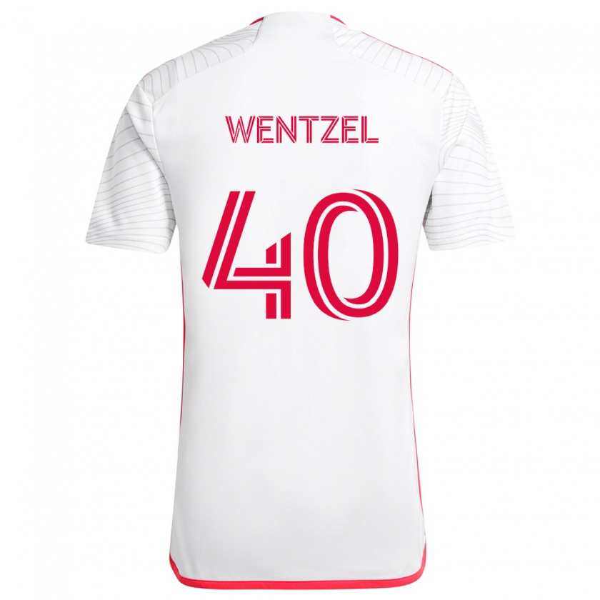 Kandiny Kinder Michael Wentzel #40 Weiß Rot Auswärtstrikot Trikot 2024/25 T-Shirt