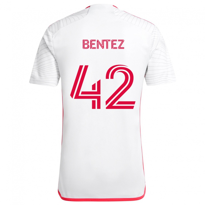 Kandiny Kinder Óscar Benítez #42 Weiß Rot Auswärtstrikot Trikot 2024/25 T-Shirt