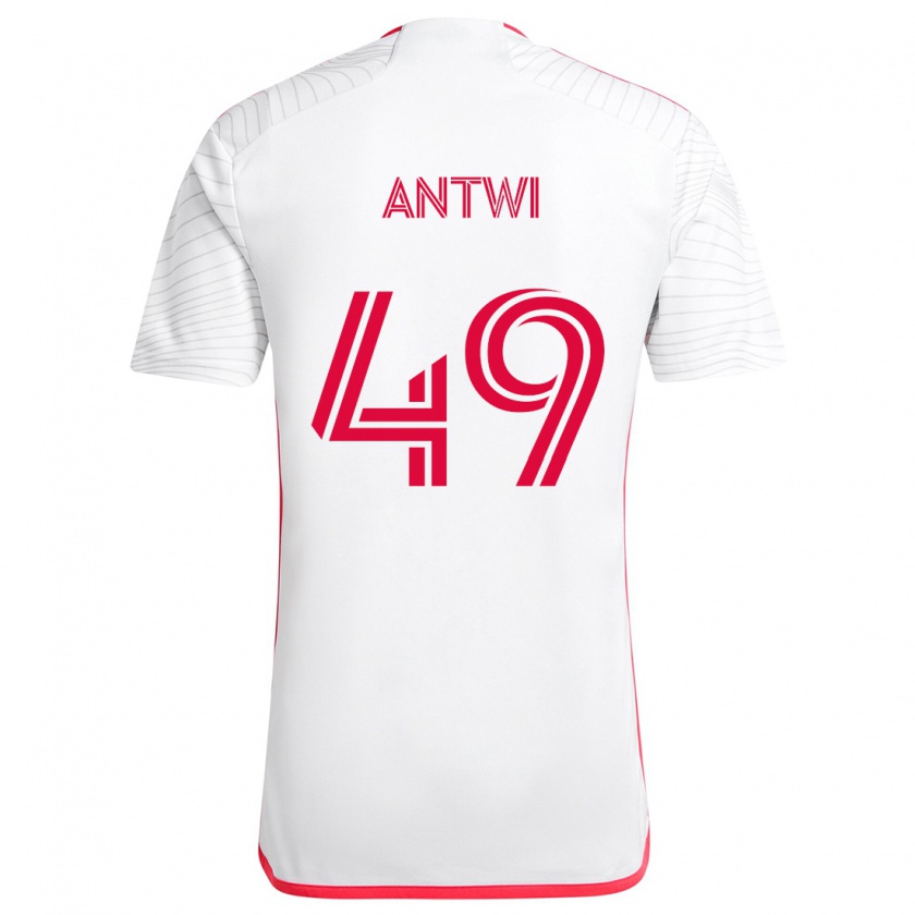 Kandiny Kinder Seth Antwi #49 Weiß Rot Auswärtstrikot Trikot 2024/25 T-Shirt