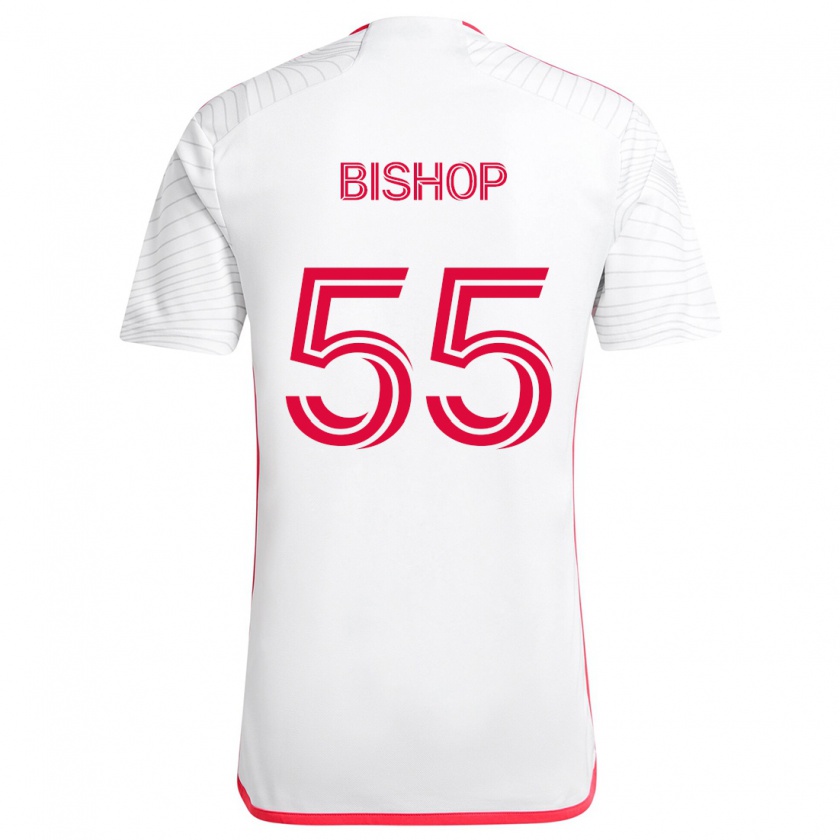 Kandiny Kinder Nick Bishop #55 Weiß Rot Auswärtstrikot Trikot 2024/25 T-Shirt