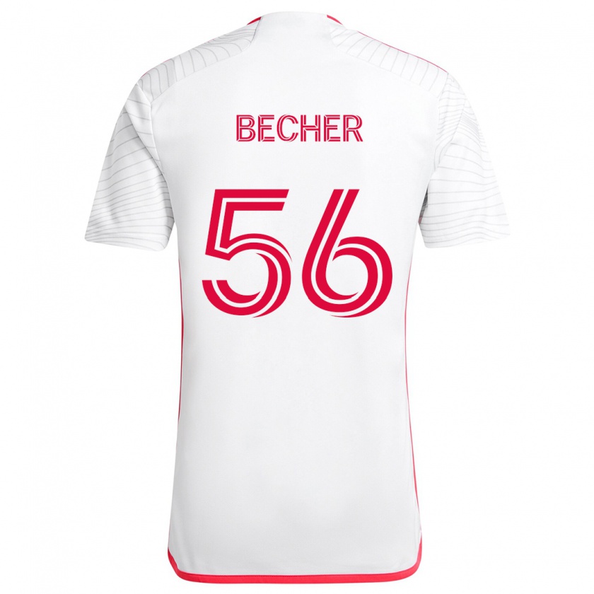 Kandiny Kinder Ryan Becher #56 Weiß Rot Auswärtstrikot Trikot 2024/25 T-Shirt