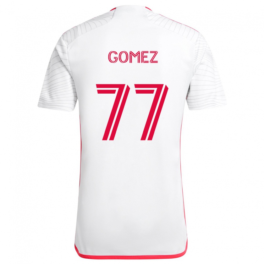 Kandiny Kinder Sam Gomez #77 Weiß Rot Auswärtstrikot Trikot 2024/25 T-Shirt