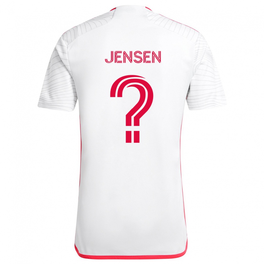 Kandiny Kinder Isak Jensen #0 Weiß Rot Auswärtstrikot Trikot 2024/25 T-Shirt