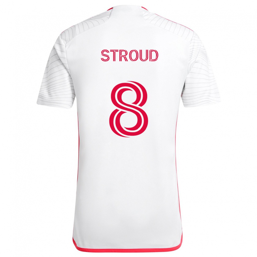 Kandiny Kinder Jared Stroud #8 Weiß Rot Auswärtstrikot Trikot 2024/25 T-Shirt