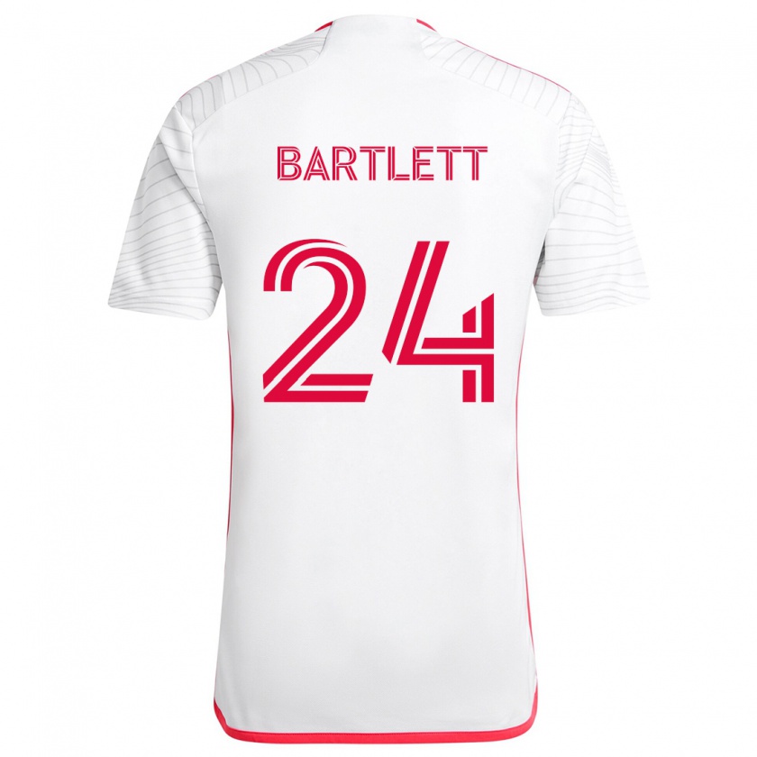 Kandiny Kinder Lucas Bartlett #24 Weiß Rot Auswärtstrikot Trikot 2024/25 T-Shirt