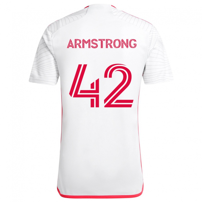 Kandiny Kinder Ezra Armstrong #42 Weiß Rot Auswärtstrikot Trikot 2024/25 T-Shirt