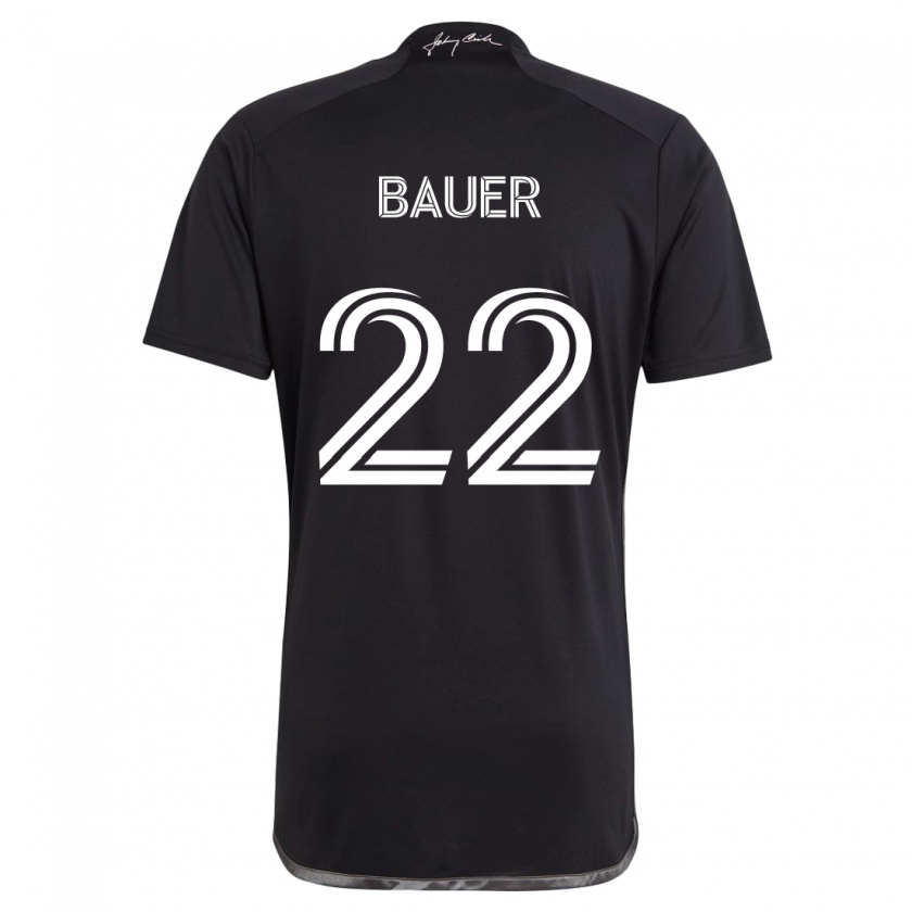 Kandiny Kinder Josh Bauer #22 Schwarz Auswärtstrikot Trikot 2024/25 T-Shirt