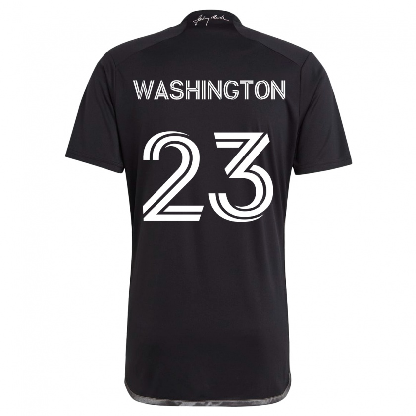 Kandiny Kinder Taylor Washington #23 Schwarz Auswärtstrikot Trikot 2024/25 T-Shirt