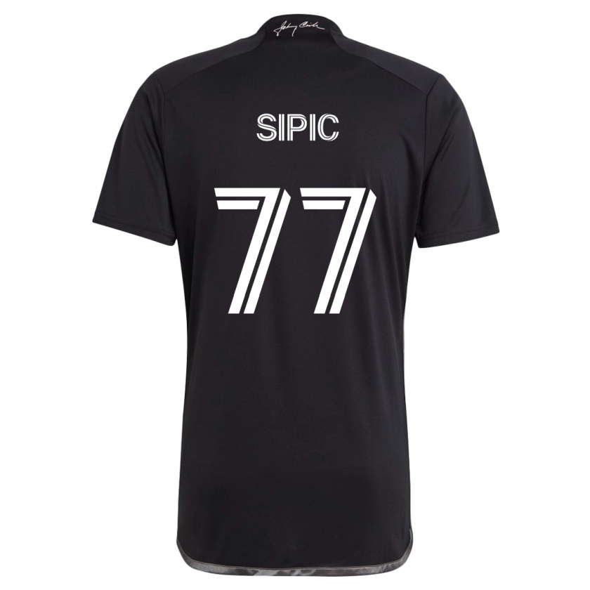 Kandiny Kinder Adem Sipić #77 Schwarz Auswärtstrikot Trikot 2024/25 T-Shirt